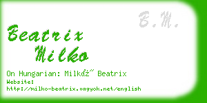 beatrix milko business card